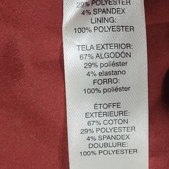 WHBM Red Side Slit Work Career Skirt Wardrobe Staple Belt with Liner - Picture 7 of 8